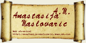 Anastasija Maslovarić vizit kartica